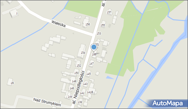 Piła, Aleja Niepodległości, 149, mapa Piły