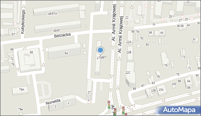 Piotrków Trybunalski, Al. Armii Krajowej, 17/25, mapa Piotrków Trybunalski