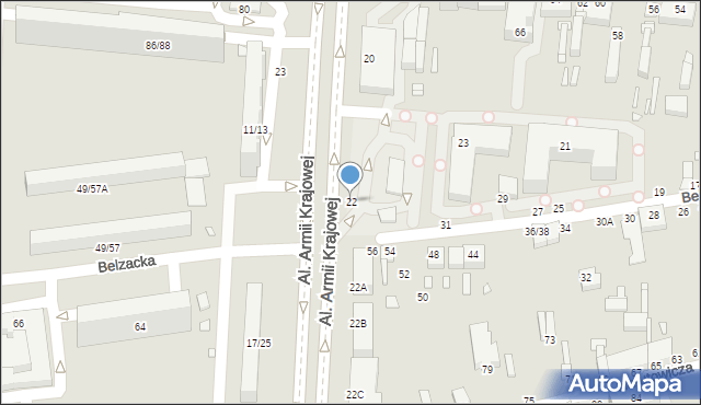 Piotrków Trybunalski, Al. Armii Krajowej, 22, mapa Piotrków Trybunalski