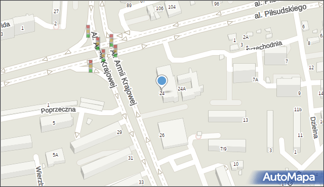 Piotrków Trybunalski, Al. Armii Krajowej, 24, mapa Piotrków Trybunalski