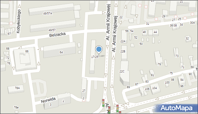 Piotrków Trybunalski, Al. Armii Krajowej, 25, mapa Piotrków Trybunalski