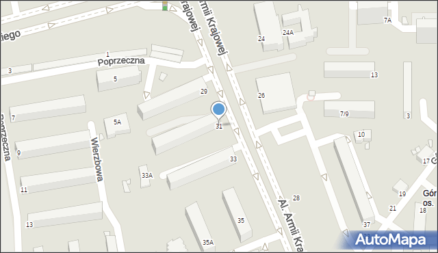 Piotrków Trybunalski, Al. Armii Krajowej, 31, mapa Piotrków Trybunalski