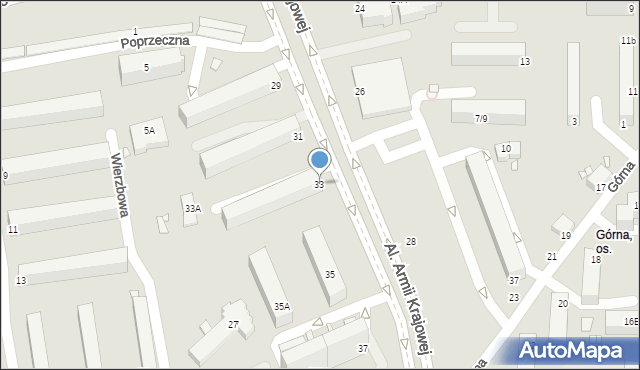 Piotrków Trybunalski, Al. Armii Krajowej, 33, mapa Piotrków Trybunalski