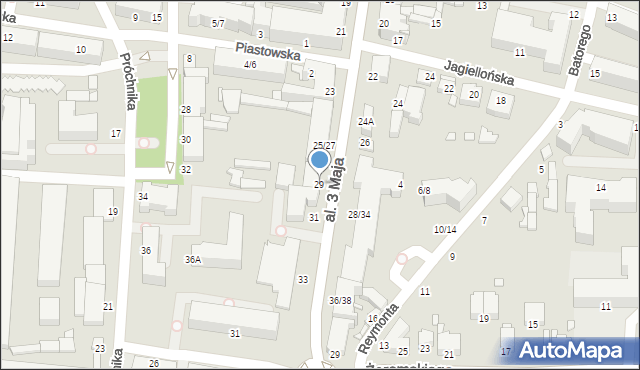 Piotrków Trybunalski, Aleja 3 Maja, 29, mapa Piotrków Trybunalski