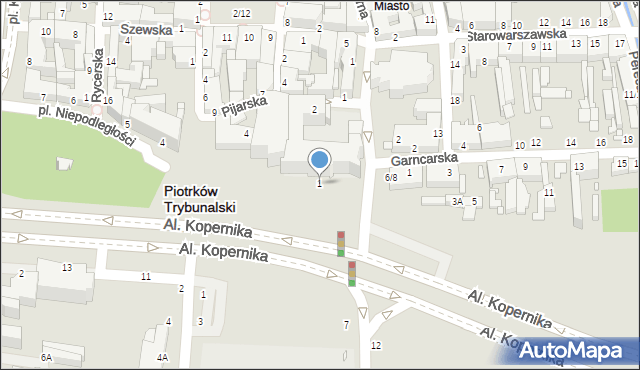 Piotrków Trybunalski, Aleje Kopernika Mikołaja, 1, mapa Piotrków Trybunalski