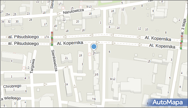 Piotrków Trybunalski, Aleje Kopernika Mikołaja, 17, mapa Piotrków Trybunalski