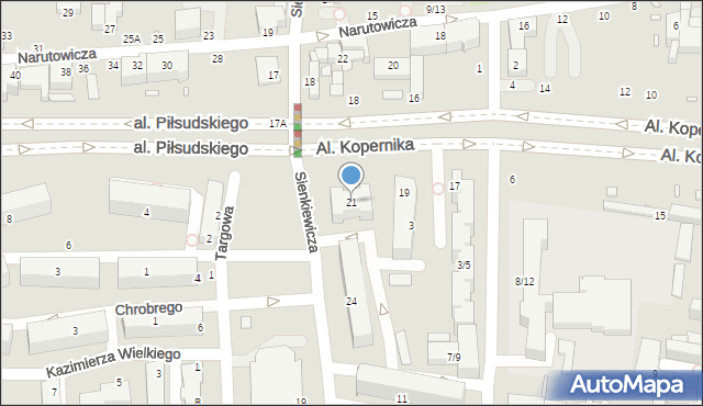 Piotrków Trybunalski, Aleje Kopernika Mikołaja, 21, mapa Piotrków Trybunalski