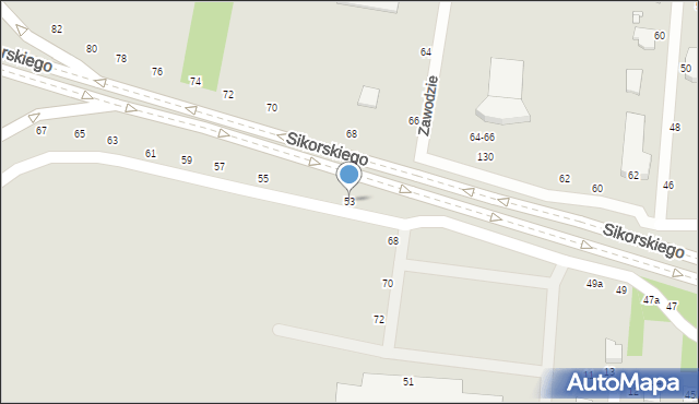 Piotrków Trybunalski, Aleje Sikorskiego Władysława, gen., 53, mapa Piotrków Trybunalski