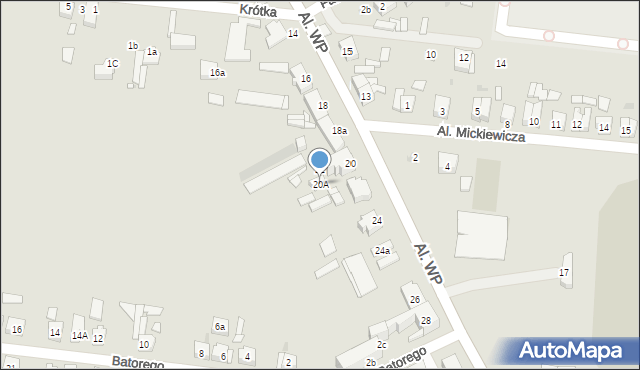 Pleszew, Aleje Wojska Polskiego, 20A, mapa Pleszew