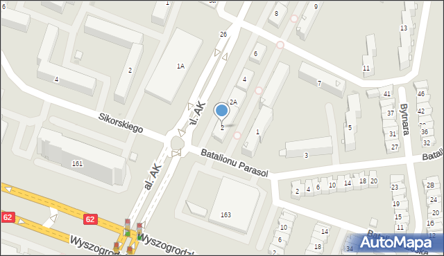 Płock, Aleja Armii Krajowej, 2, mapa Płock