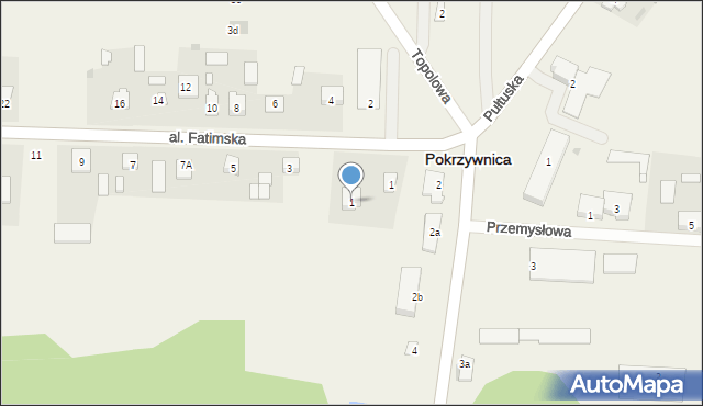 Pokrzywnica, Aleja Fatimska, 1, mapa Pokrzywnica