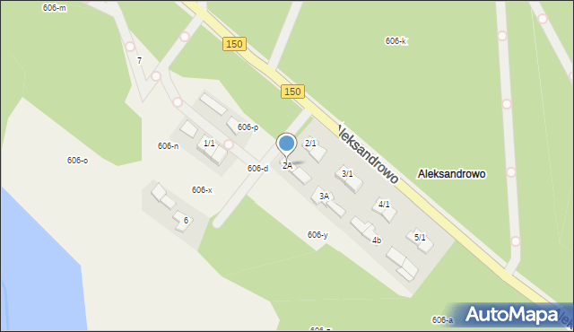 Popowo, Aleksandrowo, 2A, mapa Popowo