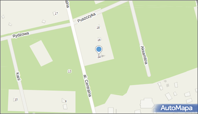 Popowo-Letnisko, Aleja Centralna, 14, mapa Popowo-Letnisko