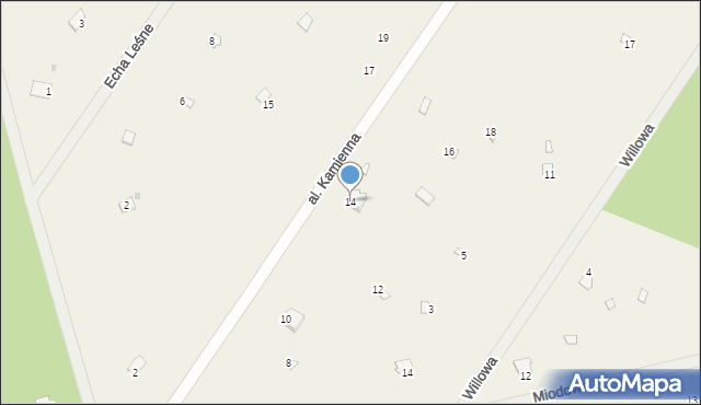 Popowo-Letnisko, Aleja Kamienna, 14, mapa Popowo-Letnisko