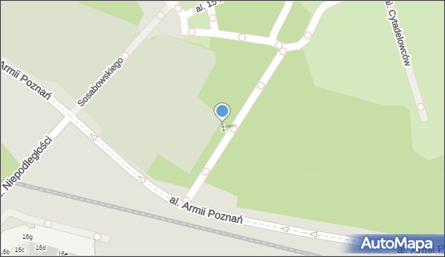 Poznań, Aleja Armii Poznań, 1, mapa Poznania