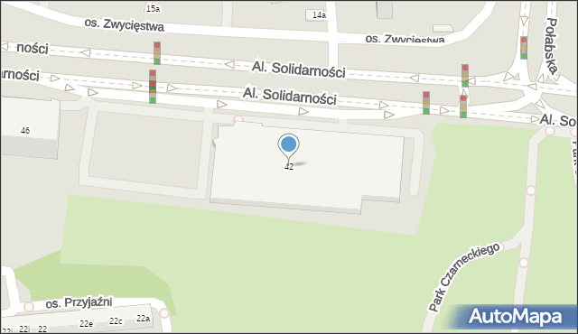 Poznań, Aleje Solidarności, 42, mapa Poznania