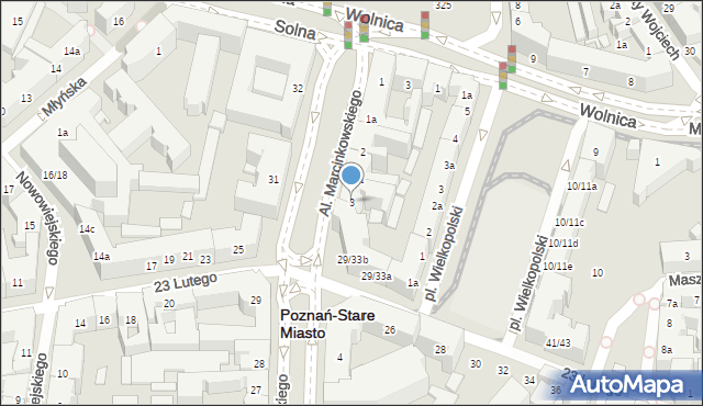 Poznań, Aleje Marcinkowskiego Karola, 3, mapa Poznania