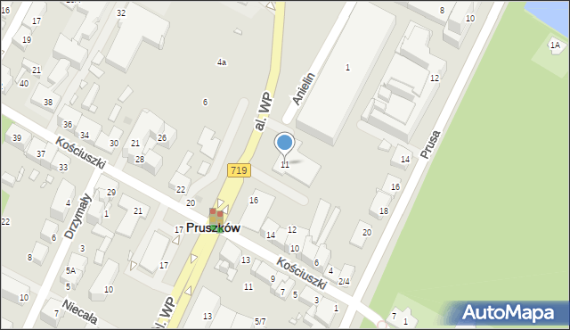 Pruszków, Aleja Wojska Polskiego, 11, mapa Pruszków