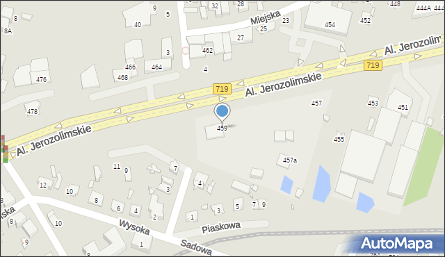 Pruszków, Aleje Jerozolimskie, 459, mapa Pruszków