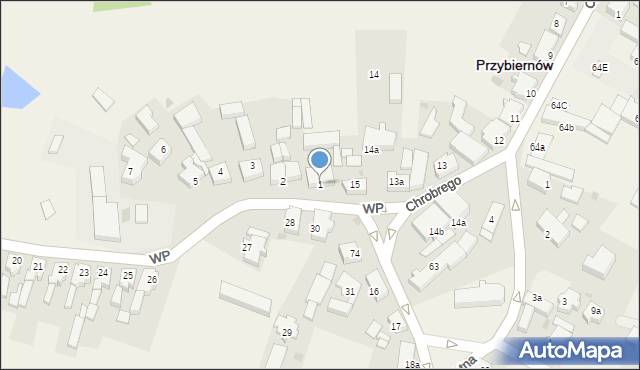 Przybiernów, Aleja Wojska Polskiego, 1, mapa Przybiernów