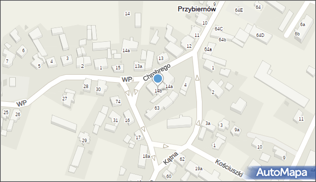 Przybiernów, Aleja Wojska Polskiego, 14b, mapa Przybiernów