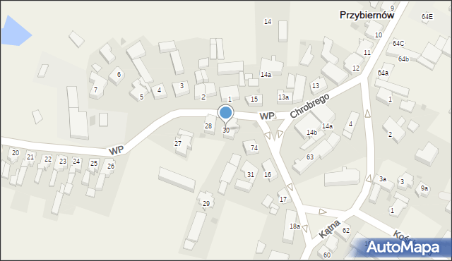 Przybiernów, Aleja Wojska Polskiego, 30, mapa Przybiernów