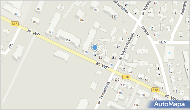 Pułtusk, Aleja Wojska Polskiego, 34, mapa Pułtusk
