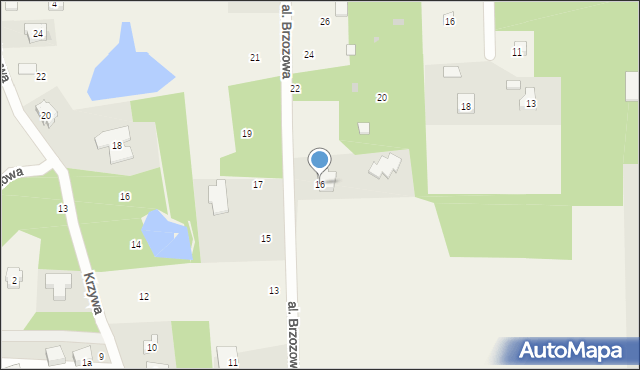 Rąbień AB, Aleja Brzozowa, 16, mapa Rąbień AB