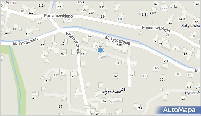 Rabka-Zdrój, Aleja Tysiąclecia, 33, mapa Rabka-Zdrój