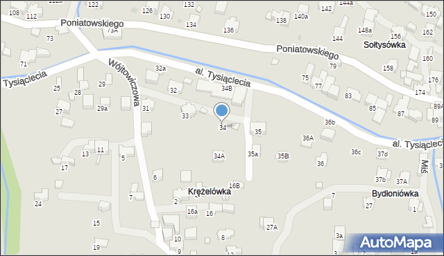 Rabka-Zdrój, Aleja Tysiąclecia, 34, mapa Rabka-Zdrój