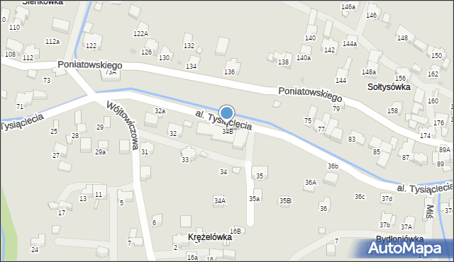 Rabka-Zdrój, Aleja Tysiąclecia, 34B, mapa Rabka-Zdrój