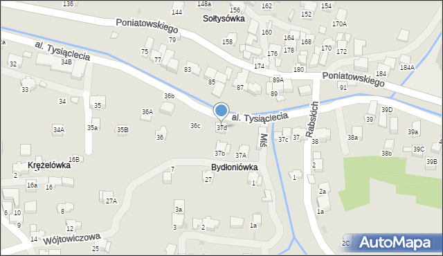 Rabka-Zdrój, Aleja Tysiąclecia, 37d, mapa Rabka-Zdrój