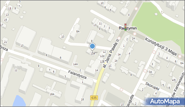 Radzymin, Aleja Jana Pawła II, 12a, mapa Radzymin