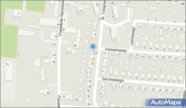 Radzyń Podlaski, Aleja Tysiąclecia, 14, mapa Radzyń Podlaski