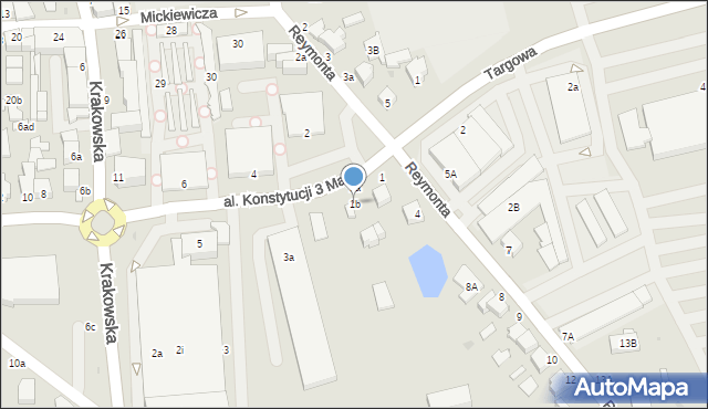 Rawa Mazowiecka, Aleja Konstytucji 3 Maja, 1b, mapa Rawa Mazowiecka