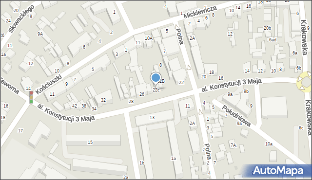 Rawa Mazowiecka, Aleja Konstytucji 3 Maja, 22c, mapa Rawa Mazowiecka