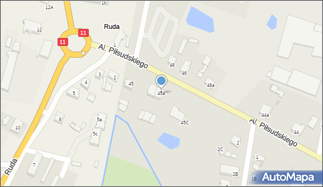 Rogoźno, Aleje Piłsudskiego Józefa, marsz., 45a, mapa Rogoźno