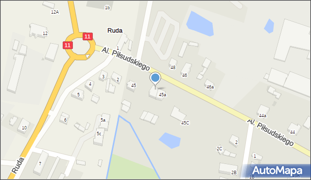 Rogoźno, Aleje Piłsudskiego Józefa, marsz., 45b, mapa Rogoźno