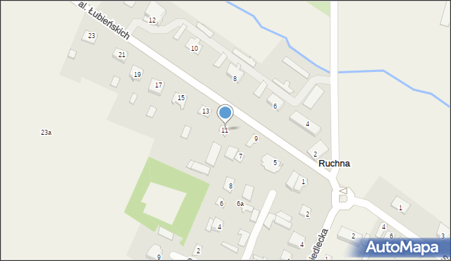 Ruchna, Aleja Łubieńskich, 11, mapa Ruchna