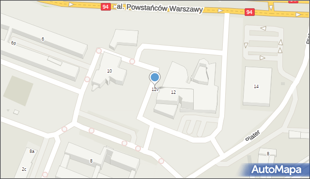 Rzeszów, Aleja Powstańców Warszawy, 12v, mapa Rzeszów