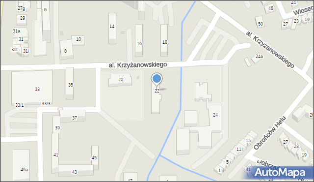 Rzeszów, Aleja Krzyżanowskiego Adama, prof., 22, mapa Rzeszów