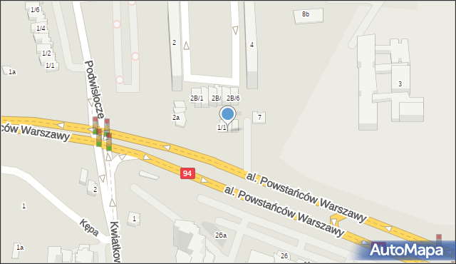 Rzeszów, Aleja Powstańców Warszawy, 1/2, mapa Rzeszów