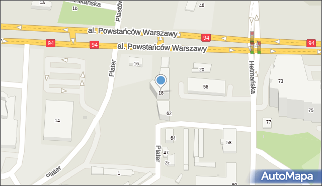 Rzeszów, Aleja Powstańców Warszawy, 18, mapa Rzeszów