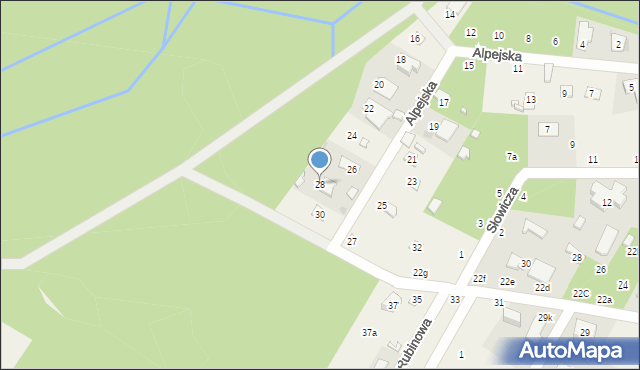 Sękocin Stary, Alpejska, 28, mapa Sękocin Stary