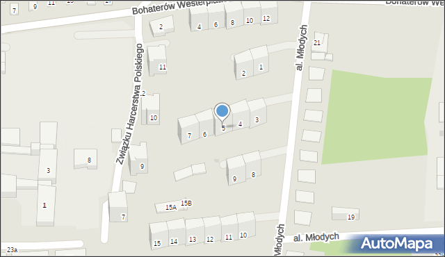 Siemianowice Śląskie, Aleja Młodych, 5, mapa Siemianowice Śląskie