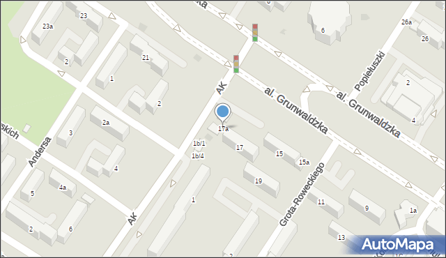 Sieradz, Aleja Grunwaldzka, 17a, mapa Sieradz