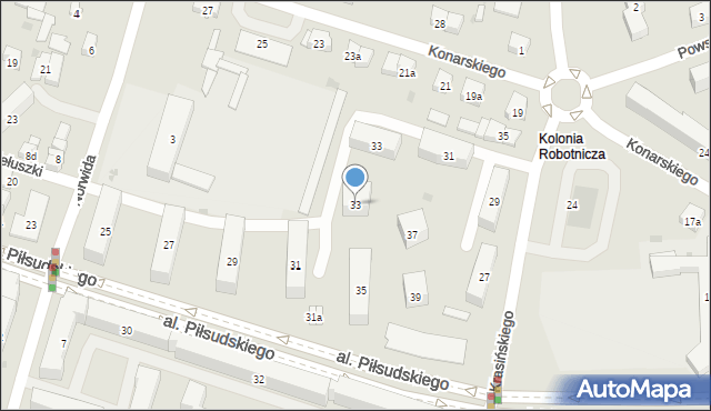 Skarżysko-Kamienna, Aleja Piłsudskiego Józefa, marsz., 33, mapa Skarżysko-Kamienna