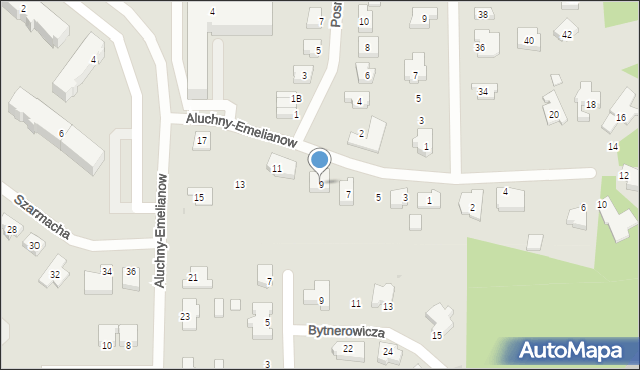 Słupsk, Aluchny-Emelianow Marty, 9, mapa Słupska