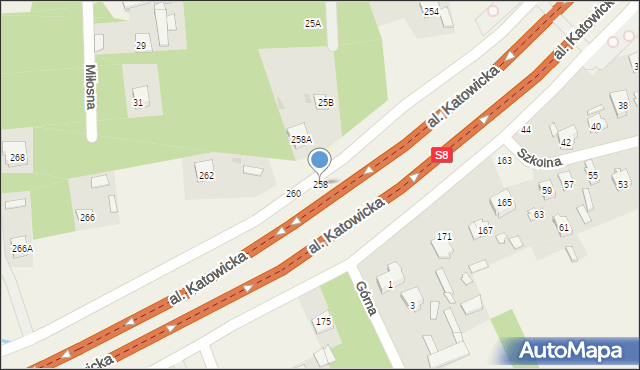 Stara Wieś, Aleja Katowicka, 258, mapa Stara Wieś