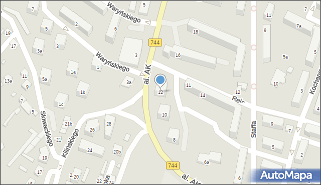 Starachowice, Aleja Armii Krajowej, 12, mapa Starachowic